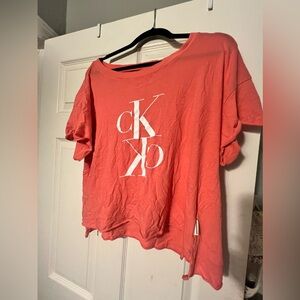 Coral Calvin Klein Jeans Flowey Crop